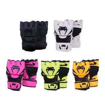 Guantes Mma Sparring Gear Kickboxing Guantes Portátil Resistente al desgaste Medio dedo