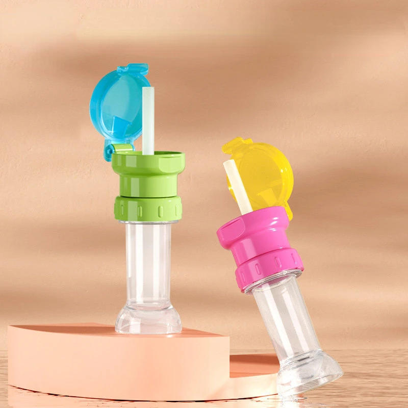 Straw Cup Lid Cover Accessories, Universal Beverage Bottle, Anti-choking Conversion Head with Straw Nozzle Cover, 2 in 1