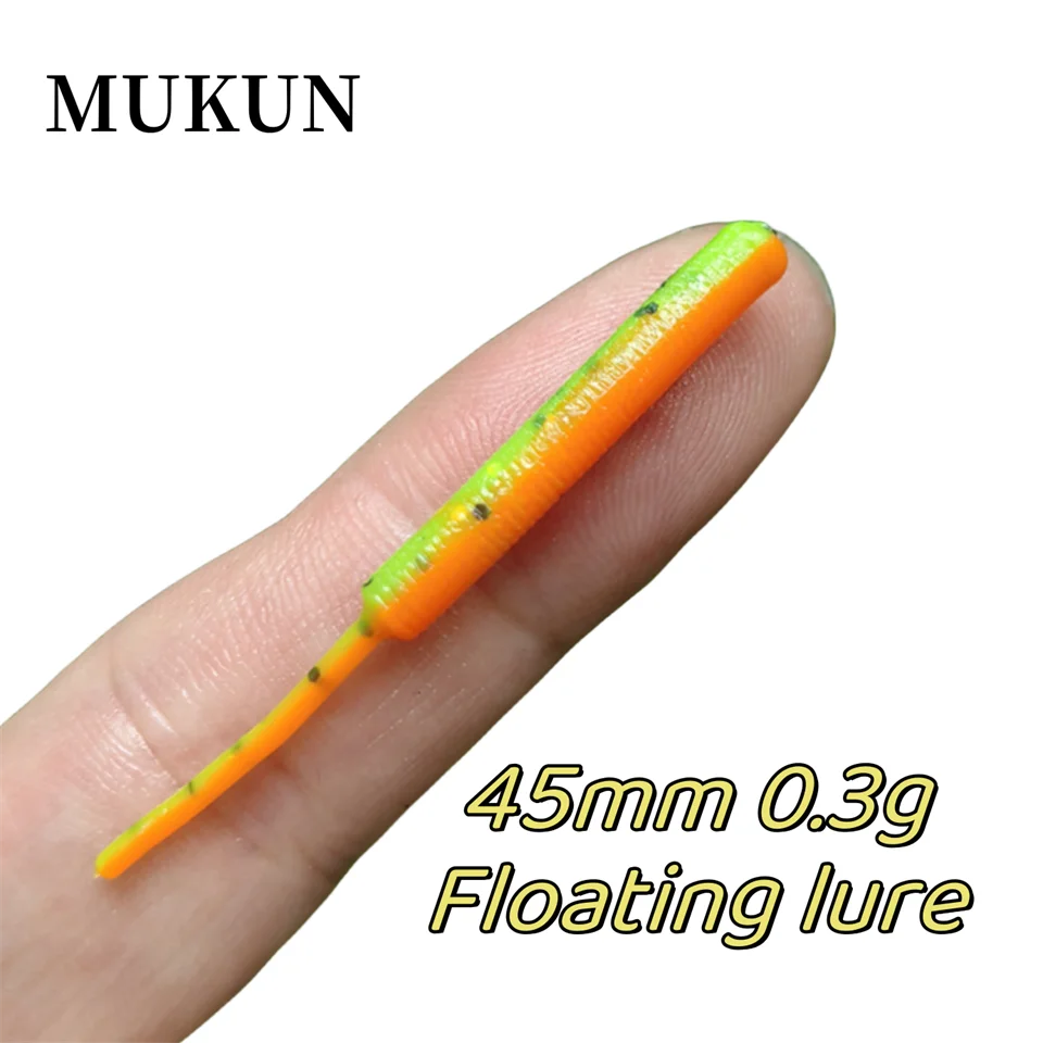 MUKUN-TPE AJING Soft Artificial Bait, Rockfish Fishing Lures, Swimbaits, Jig Lure, Wobber, Worm Tackle, 0.3g, 45mm, 10Pcs