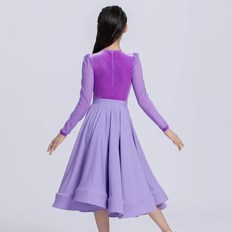 Dziecięcy standardowy strój do tańca towarzyskiego dla dziewcząt Waltz Latin Dance Costume Stage Training Clothes XS8651