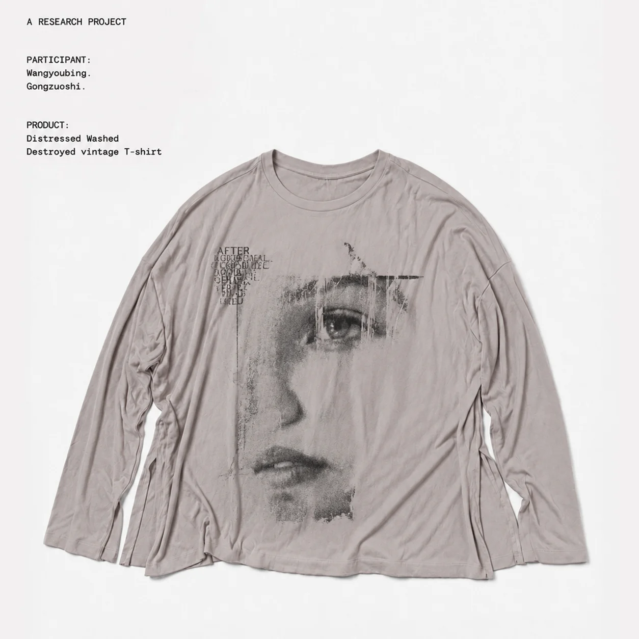 Vintage Distressed Long Sleeve T-Shirt Atmosphere Unique High Street Style Cotton Loose Fit Youthful Trend Summer Autumn Unisex
