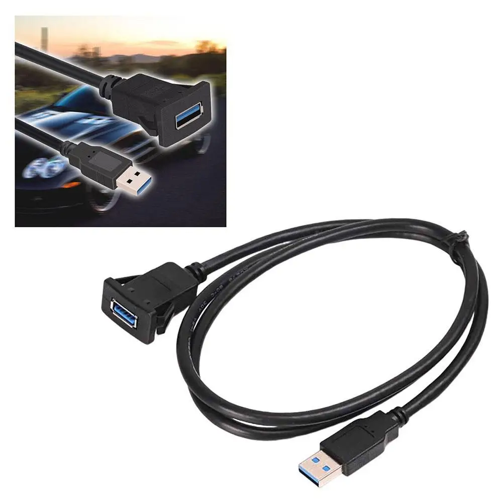 للسيارات شاحنة قارب 1 متر/3.3ft منفذ واحد USB 3.0 ذكر إلى USB3.0 أنثى M/F لوحة سيارة فلوش جبل تمديد الكابلات