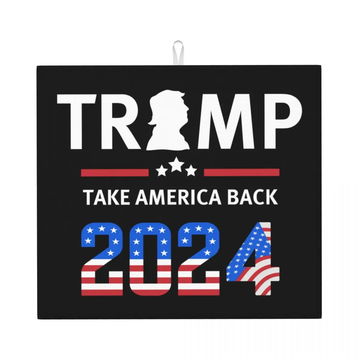 Custom US America Back Dish Drying Mats for Kitchen Fast Dry Absorbent Trump 2024 Microfiber Dishes Drainer Pad