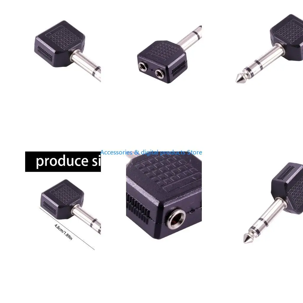 77JD 6.35mm to Two 3.5mm Adapter for Multiple Device Compatibility in Studios