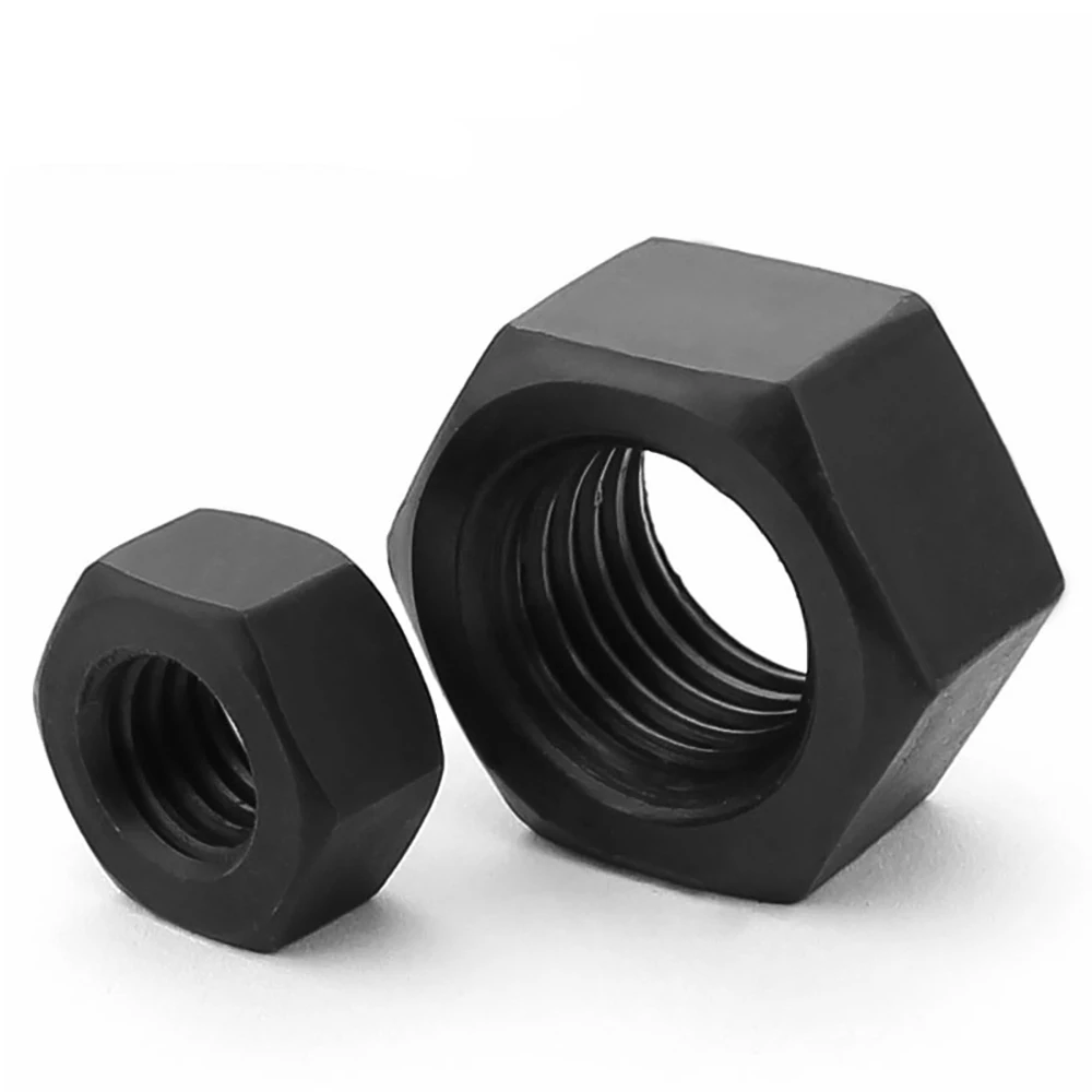 DIN934 GB6170 Black Oxide Carbon Steel Hex Nuts, UNC UNF BSW Thread Sizes