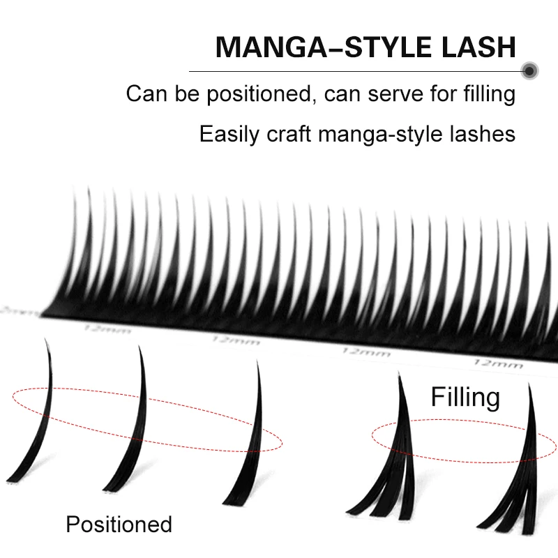 وينكي بيوتي 07 C/D رموش رطبة تمديد مانغا Wispy تأثيري نوع المسامير جلدة ملحقات حجم المشجعين مسبقة الصنع جلدة لوازم #4