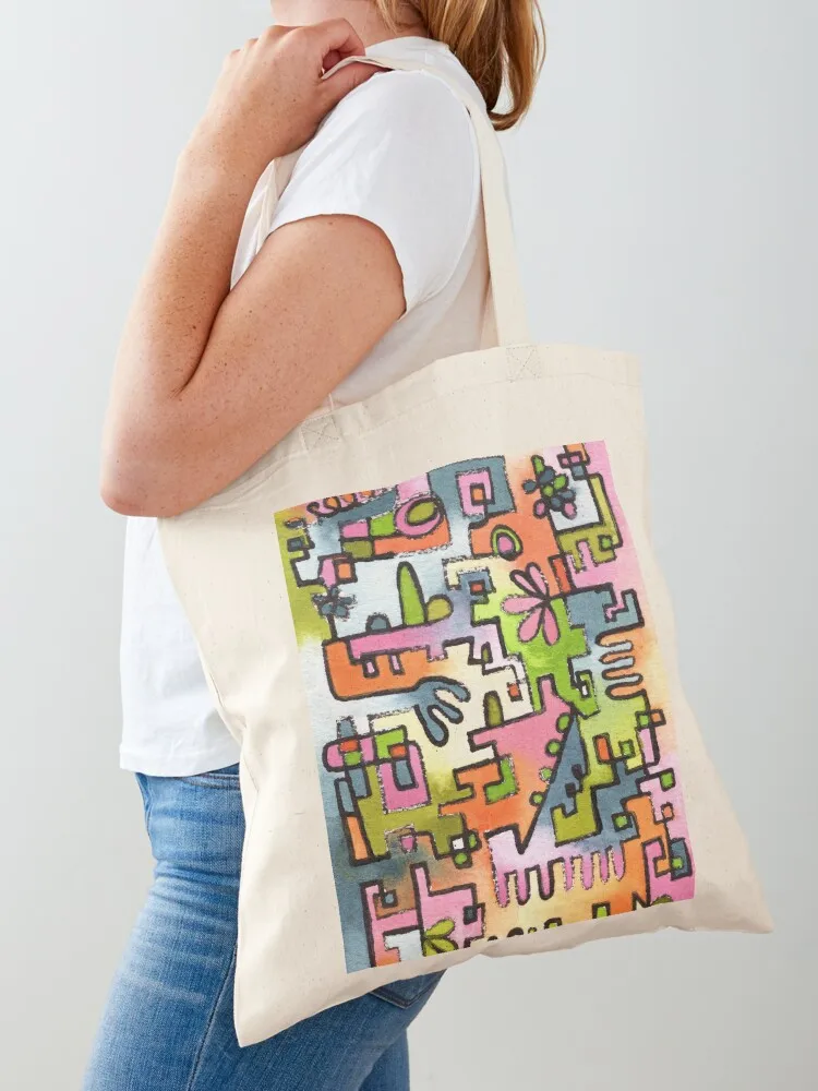 

Abstract with pink Tote Bag university shopper bag Women's beach bags tote bag screen Handbags