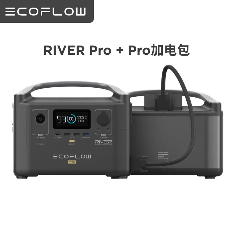 ECOFLOW RIVER Pro POWER-UP PKG Portable Power Station 720Wh Outdoor Camping RV Backup Lithium Batter 200,000mAh AC Outlets