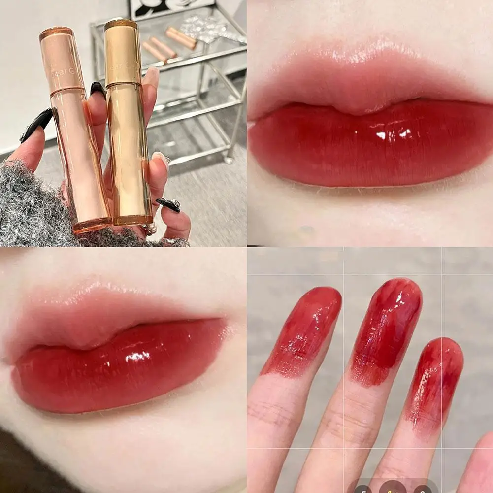 6 Farben flüssiger Lip gloss Erdbeer gelee Lippenstift Lippen Tönung lange Lippen praller Glanz Lippen glänzend dauerhaftes Make-up feuchtigkeit spendend j2u8