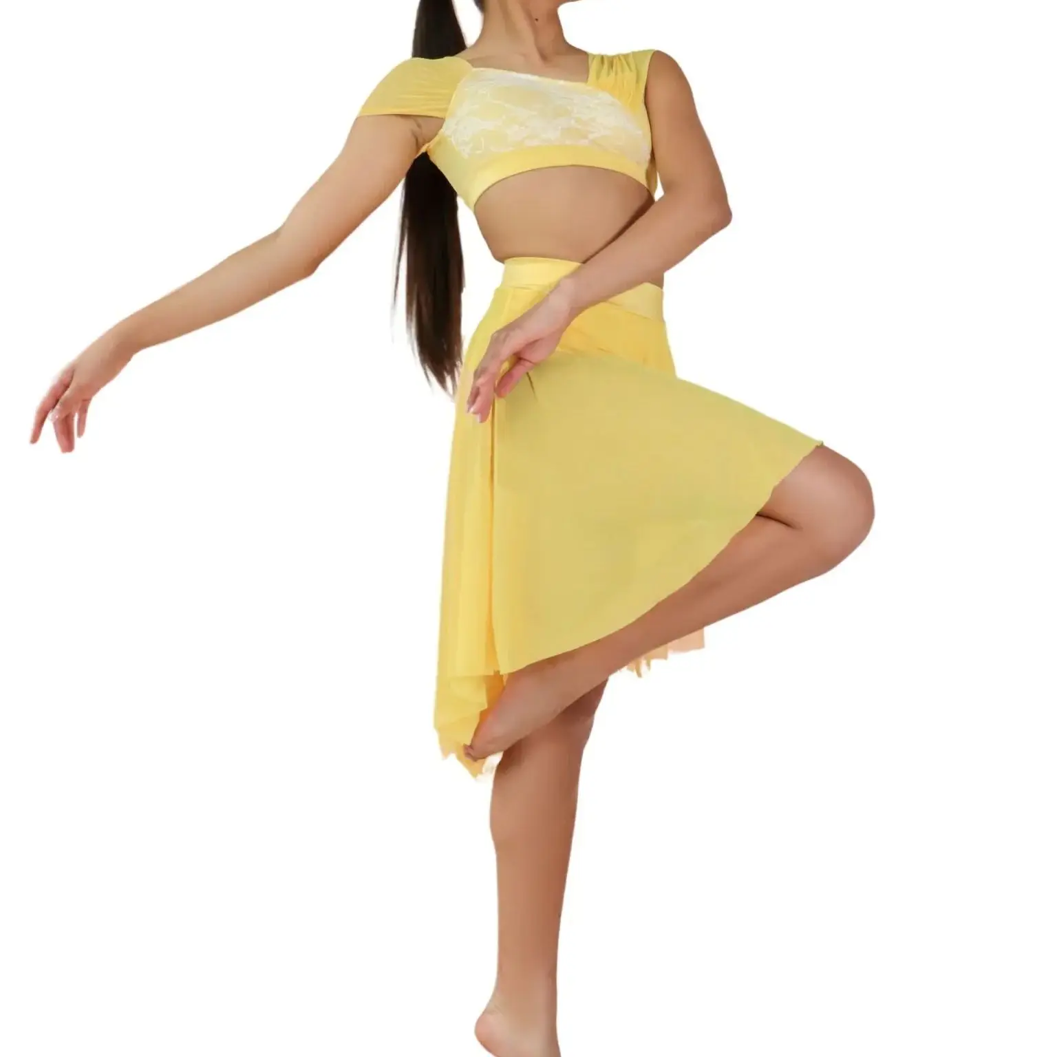 Nieuwe danskostuum professionele jazzdansjurk