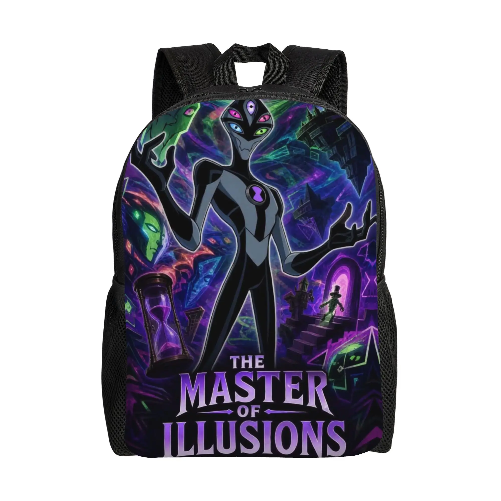 Daypack Back to school season Master Of Illusions Purple Multi Eyed Alien Psychedelic  Casual Backpack