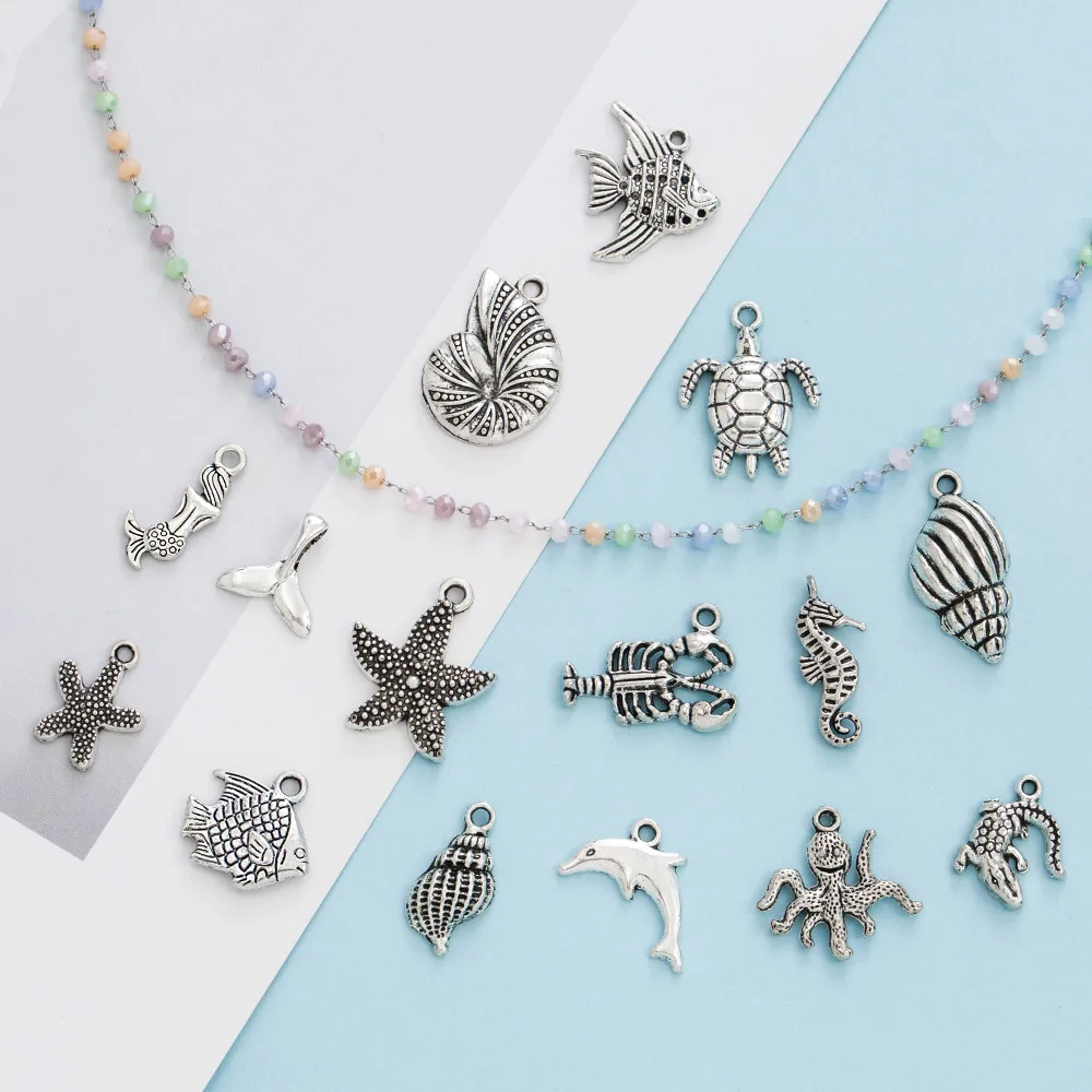 

Ocean series diy fashion clothing accessories and accessories, starfish and conch alloy accessories