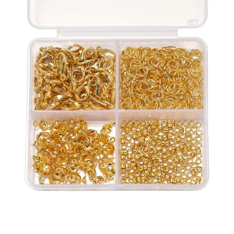 500 Stück/Box Schmuckherstellungsset, Karabinerverschlüsse & Biegeringe mit Box für DIY-Ketten, Halsketten, Armbänder, Fußkettchen, Zubehör, Verbindungsstücke – Detail 16