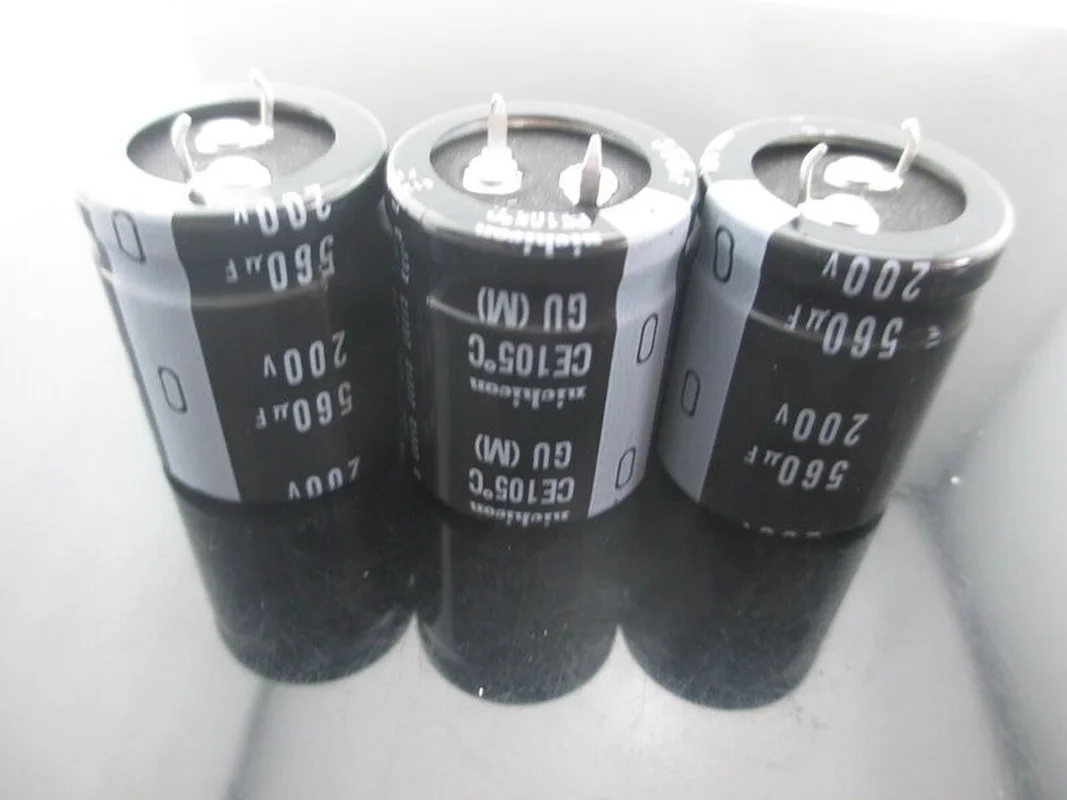 4pcs NICHICON GU 560mfd 200V 560uf 25*30mm long life electrolytic Capacitor 105℃