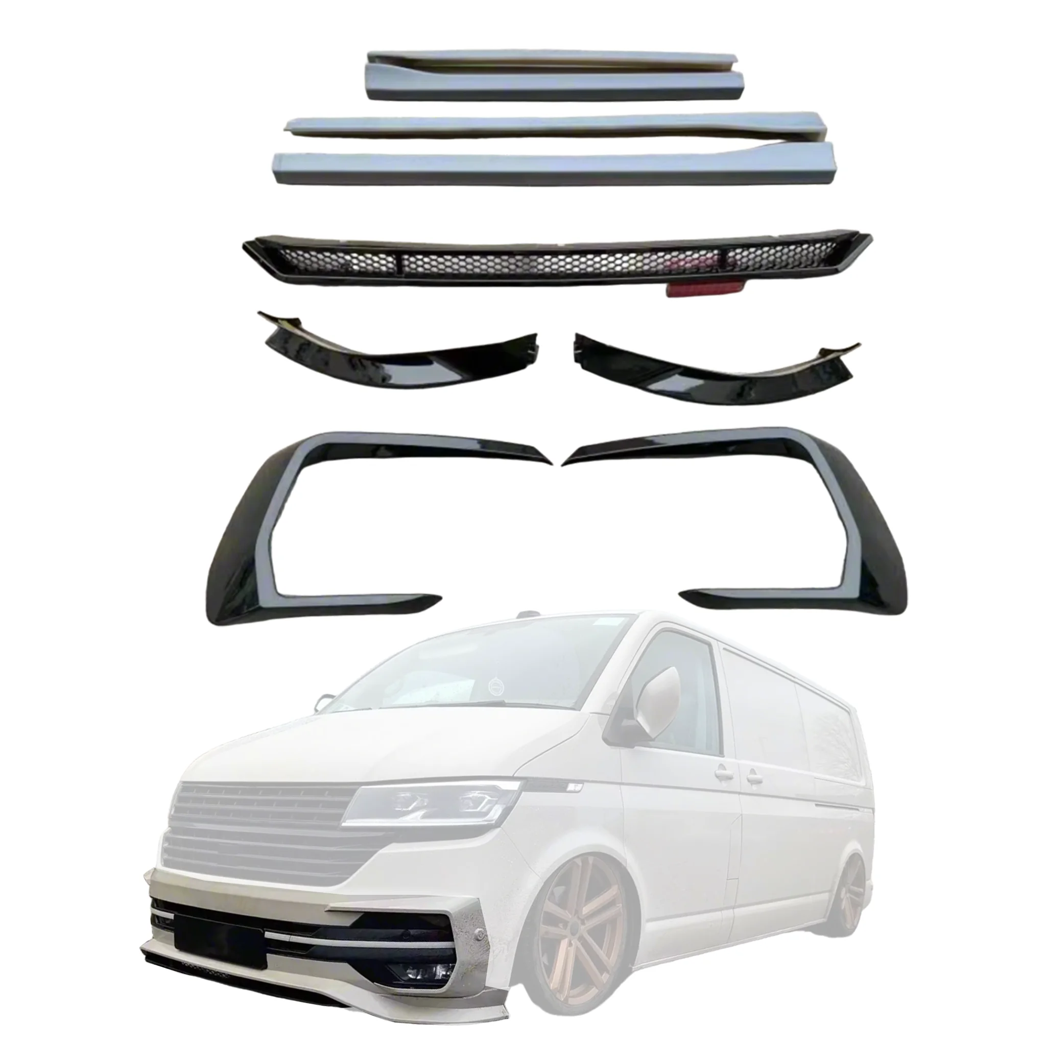 

Transporter T6.1 Front LIP KIT Accessories Front Lip Trim Modification Parts for vw Multivan T6.1 Upgrade ABT Style Body Kit