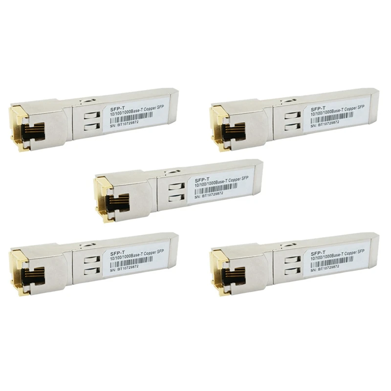 

5X Gigabit RJ45 SFP Module 10/100/1000Mbps SFP Copper RJ45 SFP Transceiver Gigabit Ethernet Switch