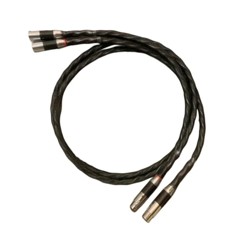 Hi-end XLR kabel zbalansowany srebro wzmacniacza HiFi interkonekt Audio wtyczka z włókna węglowego 16AWG