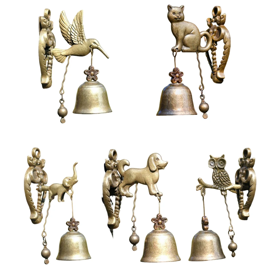 Vintage Metal Animal-Shaped Doorbell: Cat-Shaped Hanging Sturdy, Waterproof, Windproof. For Courtyards, Balconies.