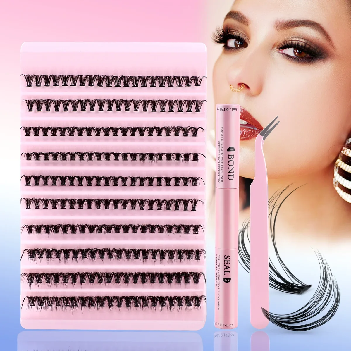 

Single Cluster 30D Segmented Hot Melt Stem False Eyelashes Large Capacity 200 Clusters Natural Eyelashes Spot Wholesale