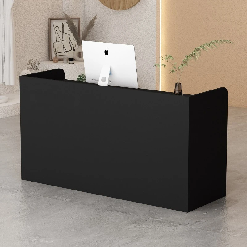Black Small Reception Desk Clothing Store Luxury Office Reception Desk Cashier Counter Front Comptoir Caisse Reception Furniture