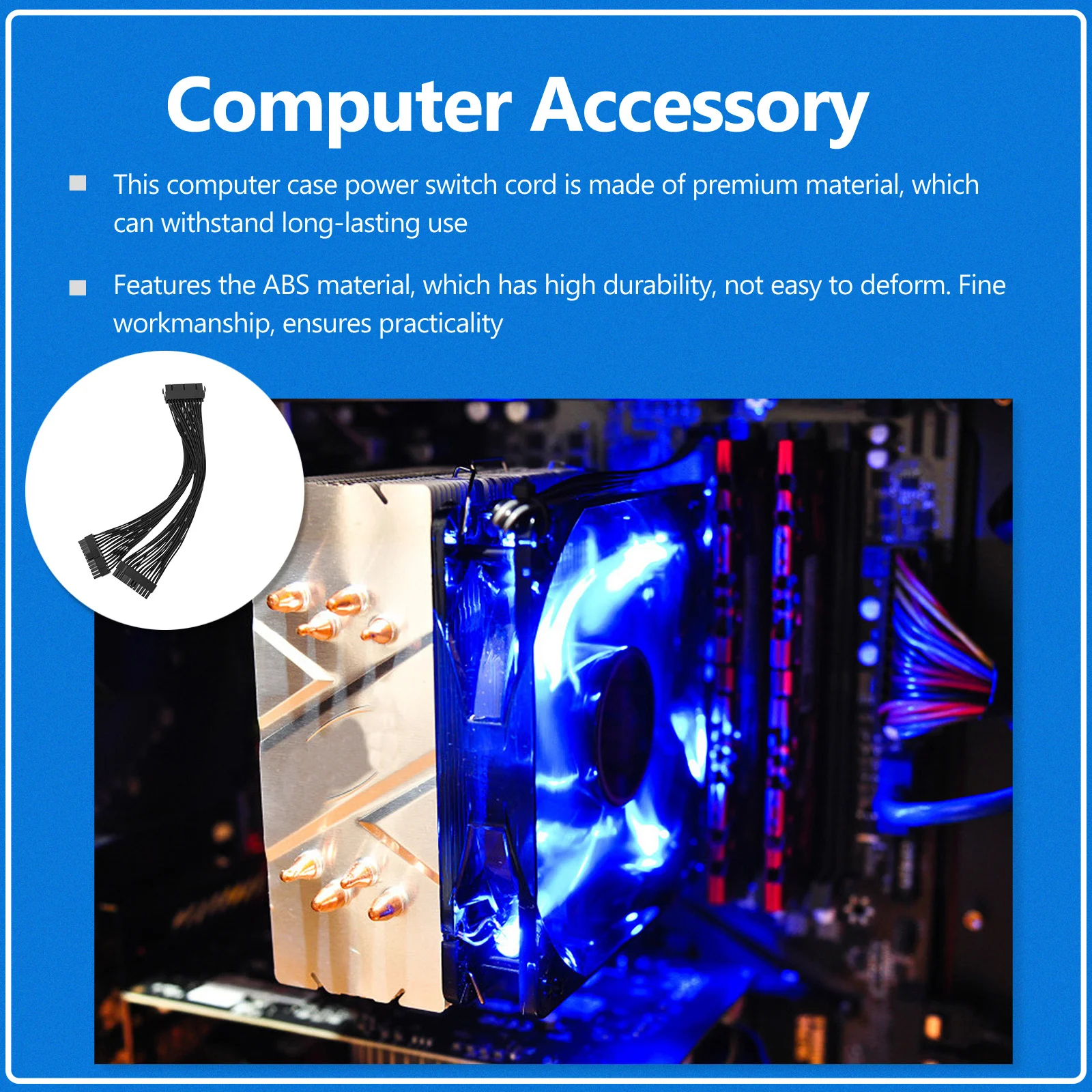 

24Pin Cable For Atx Motherboard 20+4 Pin Compatible Wire Internal Pc Connector Adapter Atx Power Supply Extension Wire