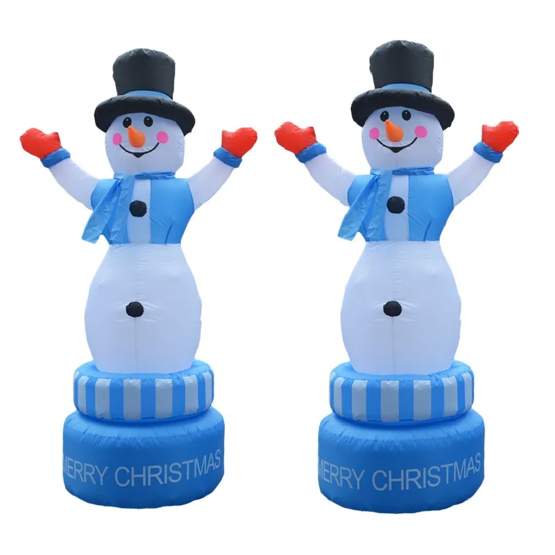 210cm Giant Outdoor Christmas Inflatable Snowman Doll with Led Lights Rotate Inflatable Snowman Indoor Decoration for Home 2023