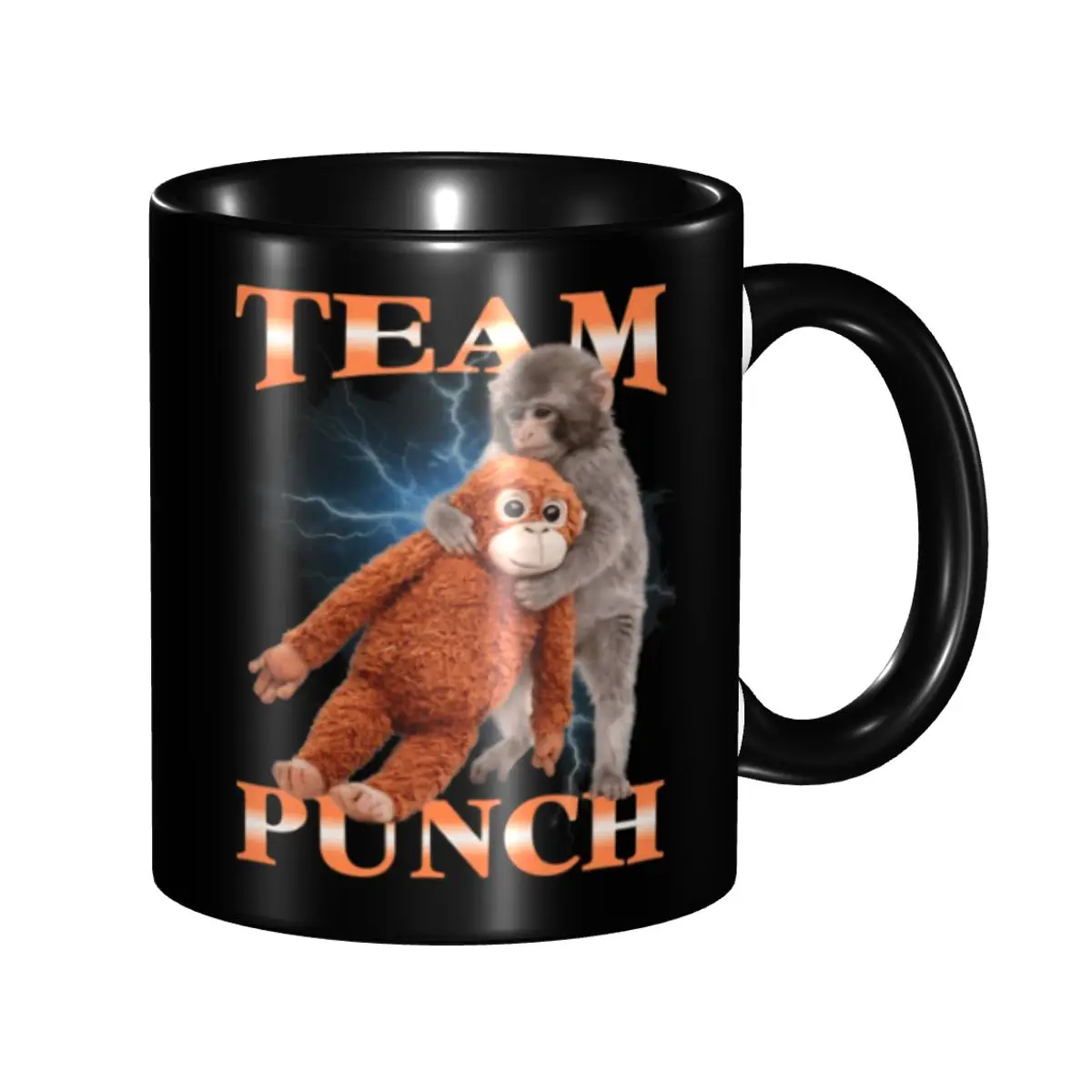 

Fun Monkey Punch Baby Monkey Holding Toy Tea Cup Office Mug