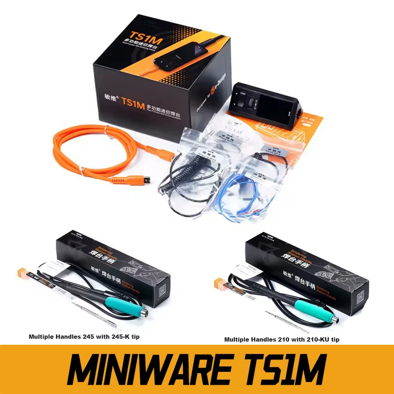 MINIWARE TS1M Mini Welding Station 140W PD3.1 Protocol Compatible Portable 245 Handle 210 Handle Digital Iron Repair Tool