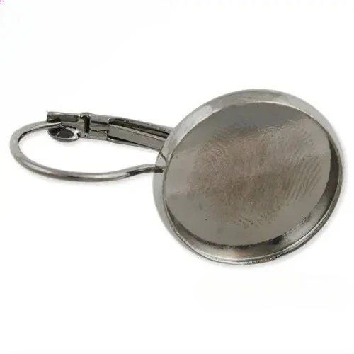 

50 Pcs Gun Metal Black French Lever Back Blank Earrings Base Settings Fit 20MM Glass Cabochons Wholesale