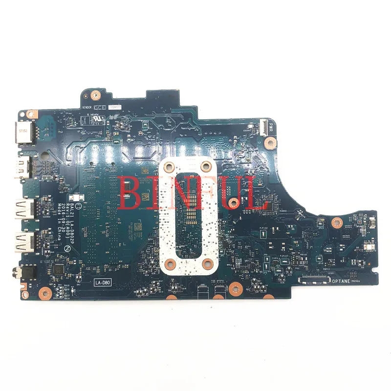 CN-081YW5 081YW5 81YW5 For Dell Inspiron 5567 5767 Laptop Motherboard BAL21 LA-D802P With SR2ZV I7-7500U CPU 100% Full Tested OK