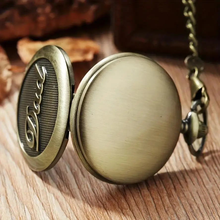 Vintage argento dorato lusso THE GREATEST DAD orologio da tasca al quarzo Fob collana a catena mens padri regali orologio Relogio De Bolso