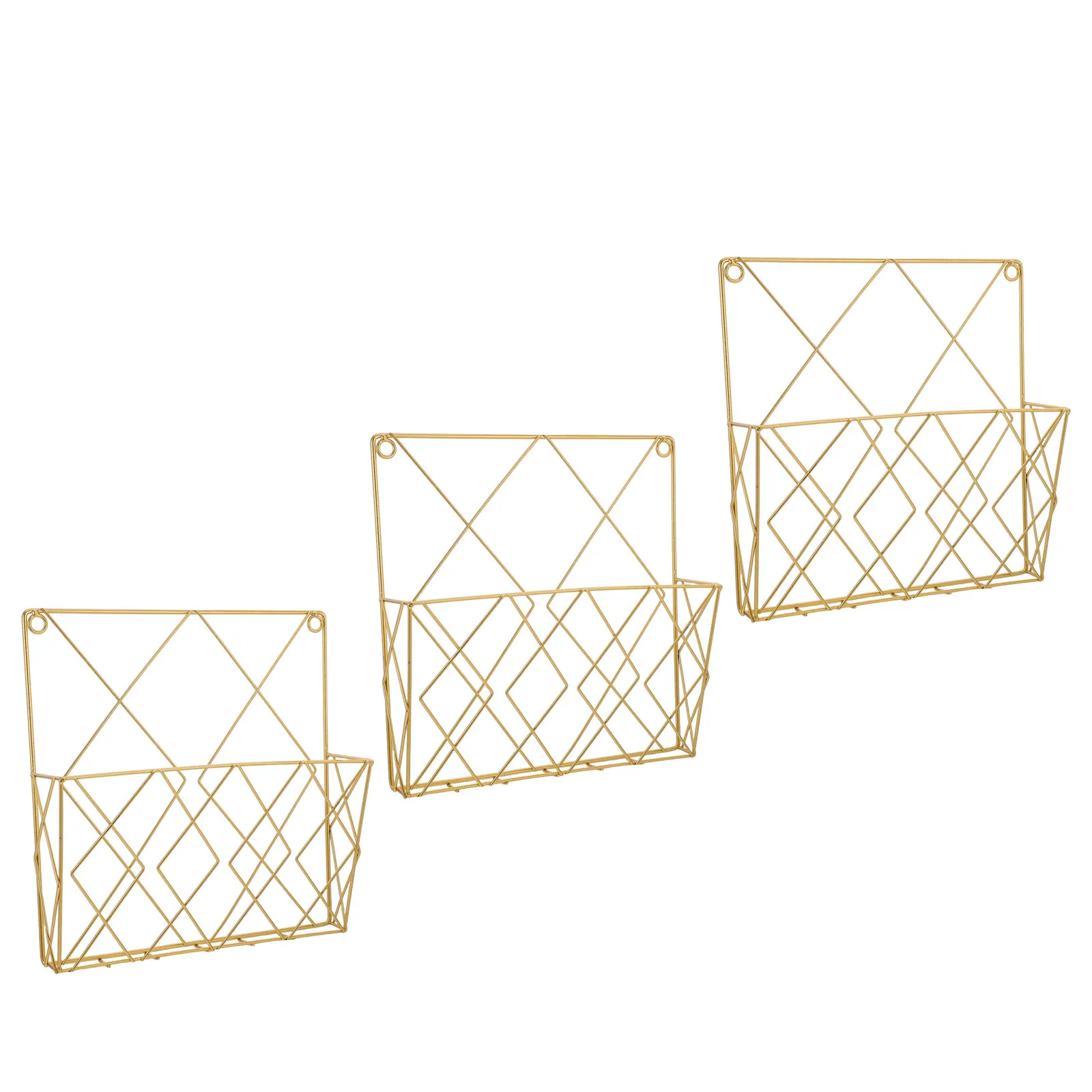 3 Pcs Classroom Wall File Organizer Magazine Display Hanger Iron Holder Rack for Vertical