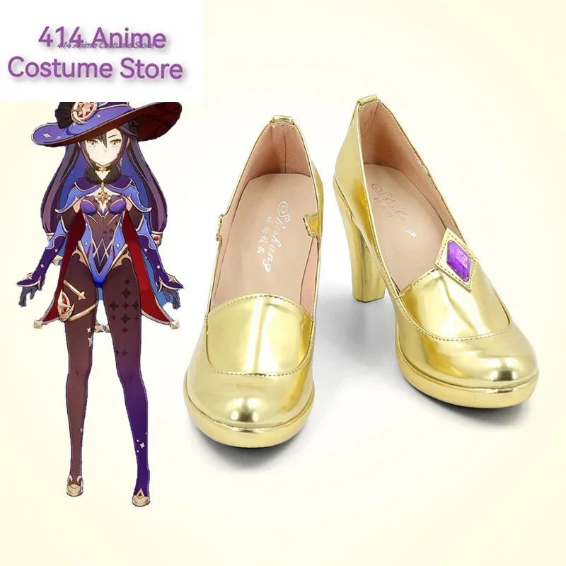 New Game Anime Cosplay Shoes Genshin Impact Mona Boots Costume Halloween Party Outfit For Women Accessories