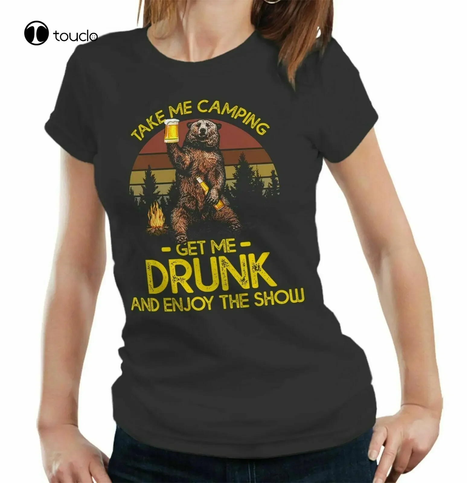 Take Me Camping Get Me Drunk Tshirt Fitted Ladies - Explore, Adventure, Funny Tee Shirt unisex