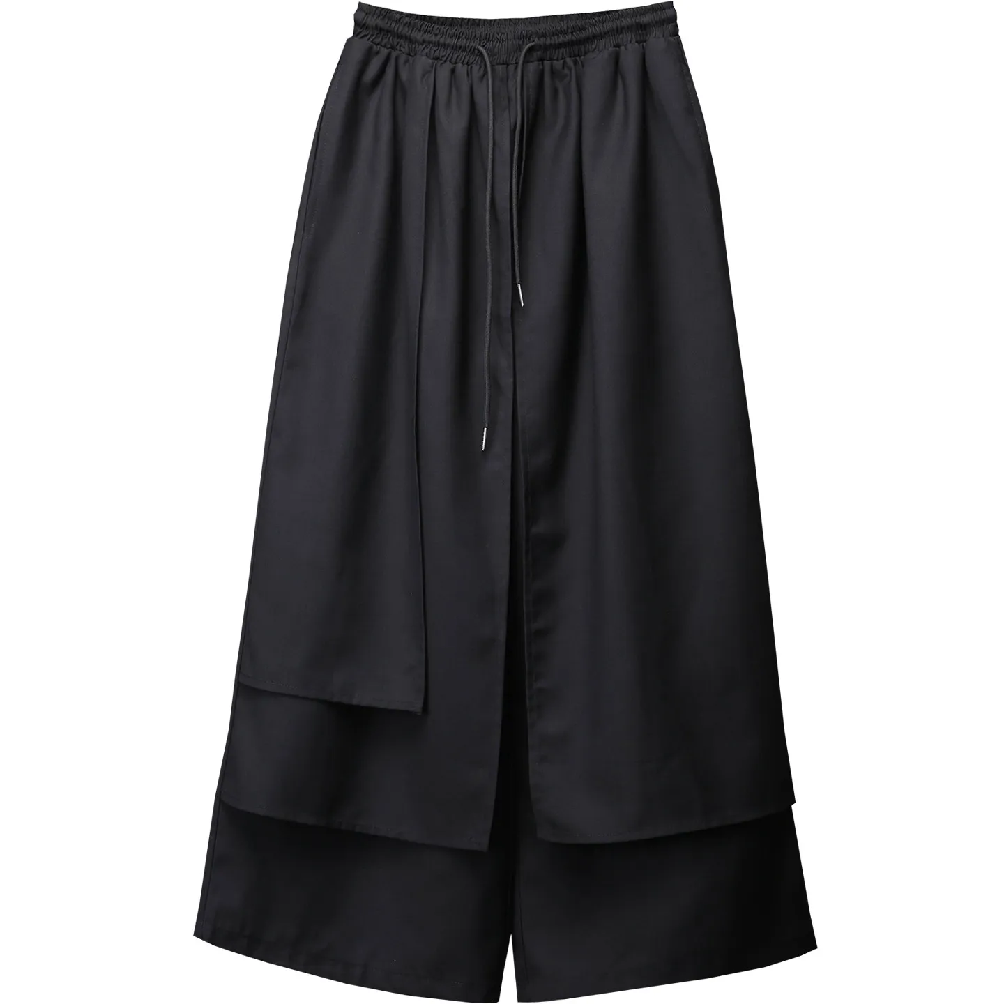 Fake Two-Piece Samurai Pants Casual Wide-Leg Men's Dark Multi-Layer Deconstruction Design Hair Stylist Culottes