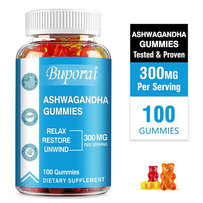 

Ashwagandha Gummies - Improve Sleep, Relieve Stress, Support Immunity, Relaxation, Mood and Cognitive Health