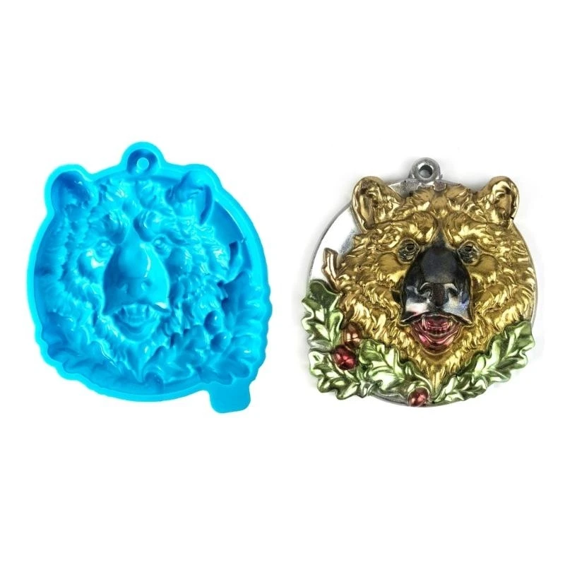 

DIY Animal Head Keychain Mold Cartoon Bear Heads Shaped Pendant Ornament Epoxy Resin Casting Mould for Unique Crafts