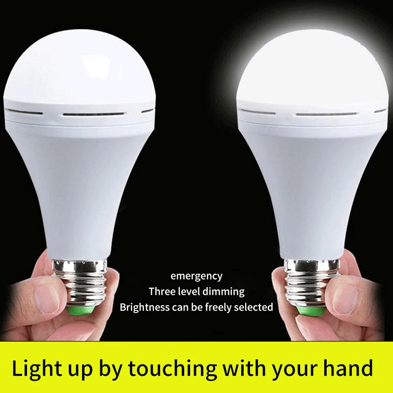 Outdoor Camping LED Emergency Light Operated White Light Bulb Battery Light Rechargeable Stay Lights Up When Power Failure