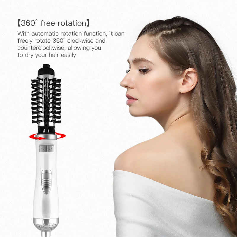 Professional Salon One Step Hair Dryer Brush 3 in 1 Multi Automatic Rotating Hot Air Comb Styling for All Hair Types