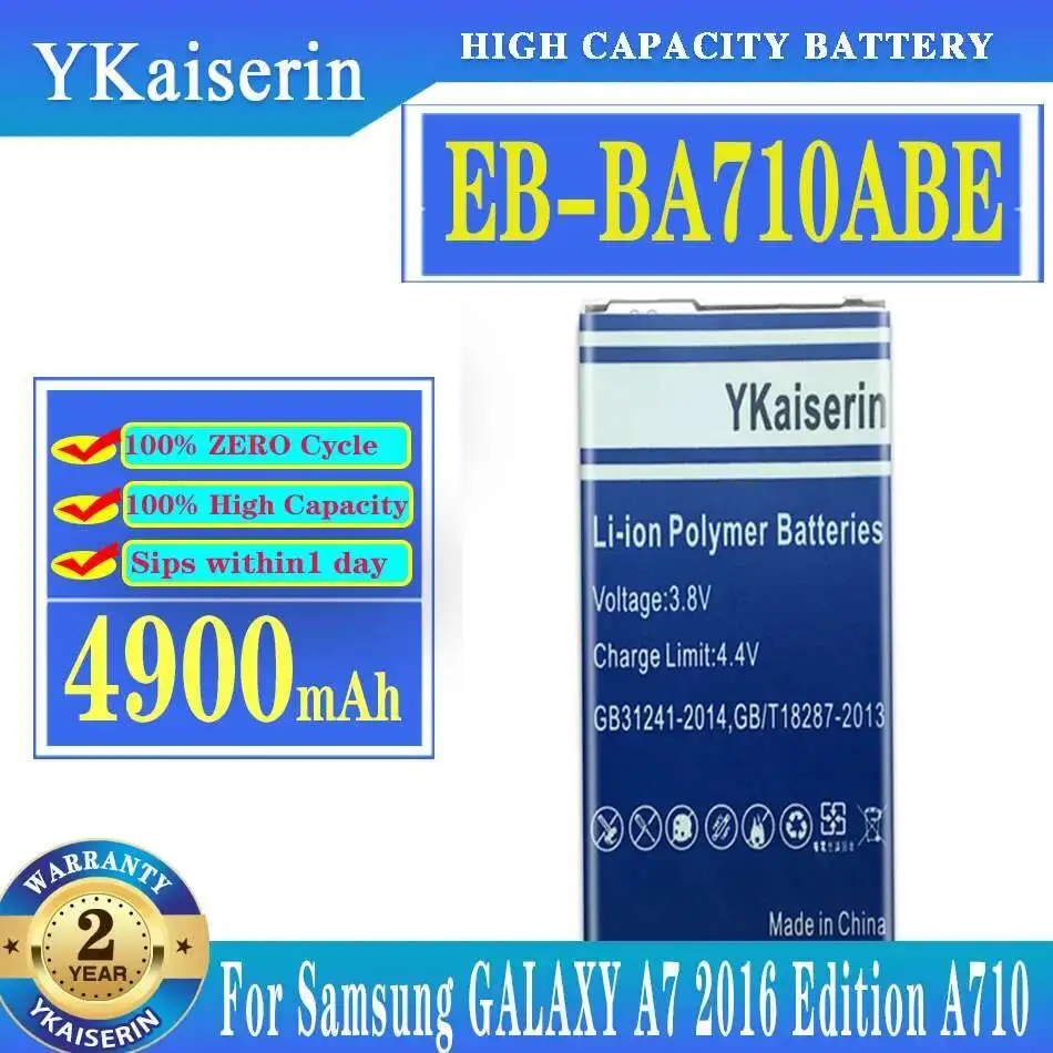

Аккумулятор для мобильного телефона EB-BA710ABE 4900 мАч для Samsung Galaxy A7 2016 Edition A710 SM A710F A7100 A7109 EB BA710ABE