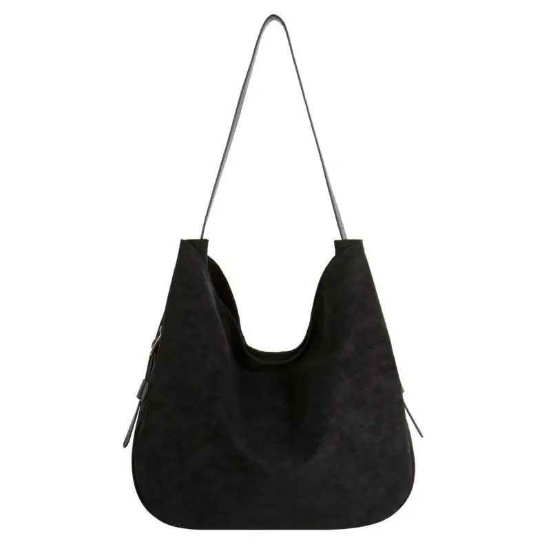 

British Retro Frosted Suede Women Bag Simple And Versatile Fashionable Super Large Capacity Single Shoulder Bag For Women Trendy