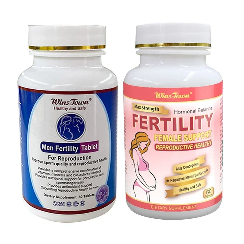 2 Bottle Men Fertility Tablet Pills+Women\'s Health Fertility Tablets Promoting Fertility Males Hormone Balance Tablets Woman