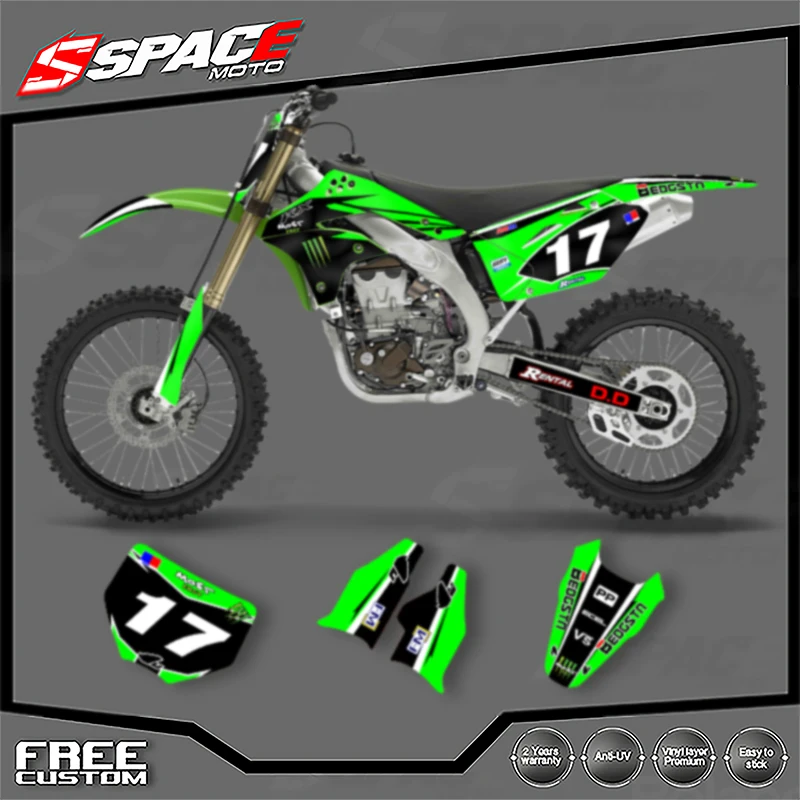 

SPACE Motorcycle Graphics Decals Stickers for KAWASAKI 2006 2007 KXF250 08 KXF250 Decals Stickers Kits 003