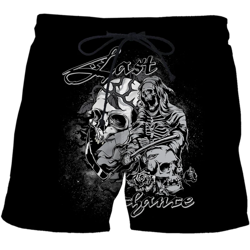 Men's casual shorts summer 3D printed human skeleton Swimwear Quick Drying swimming short Beach surf pants mens harajuku Shorts