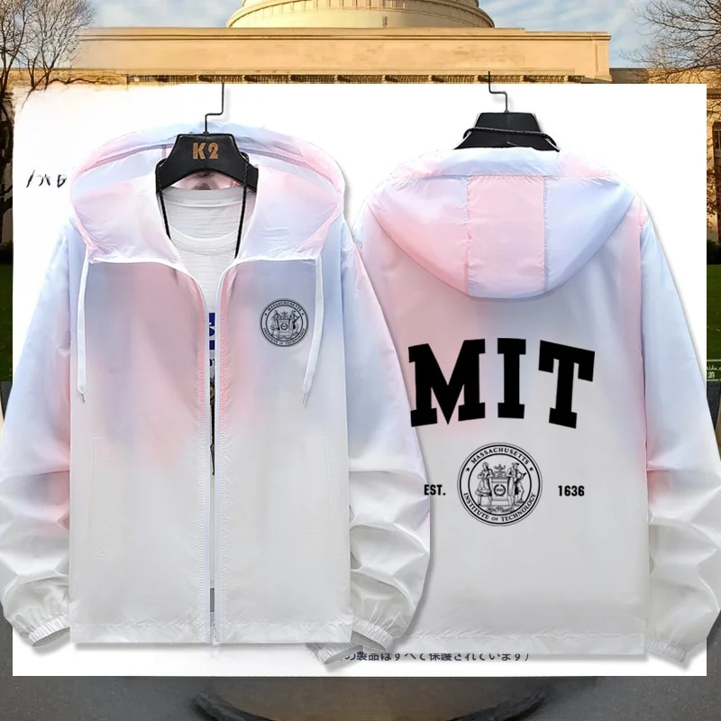 

MIT Sun Protection Jaet Outerwear Summer Alumni Association Commemorative School orm Jaet Men's Loose Fit Lightweight...