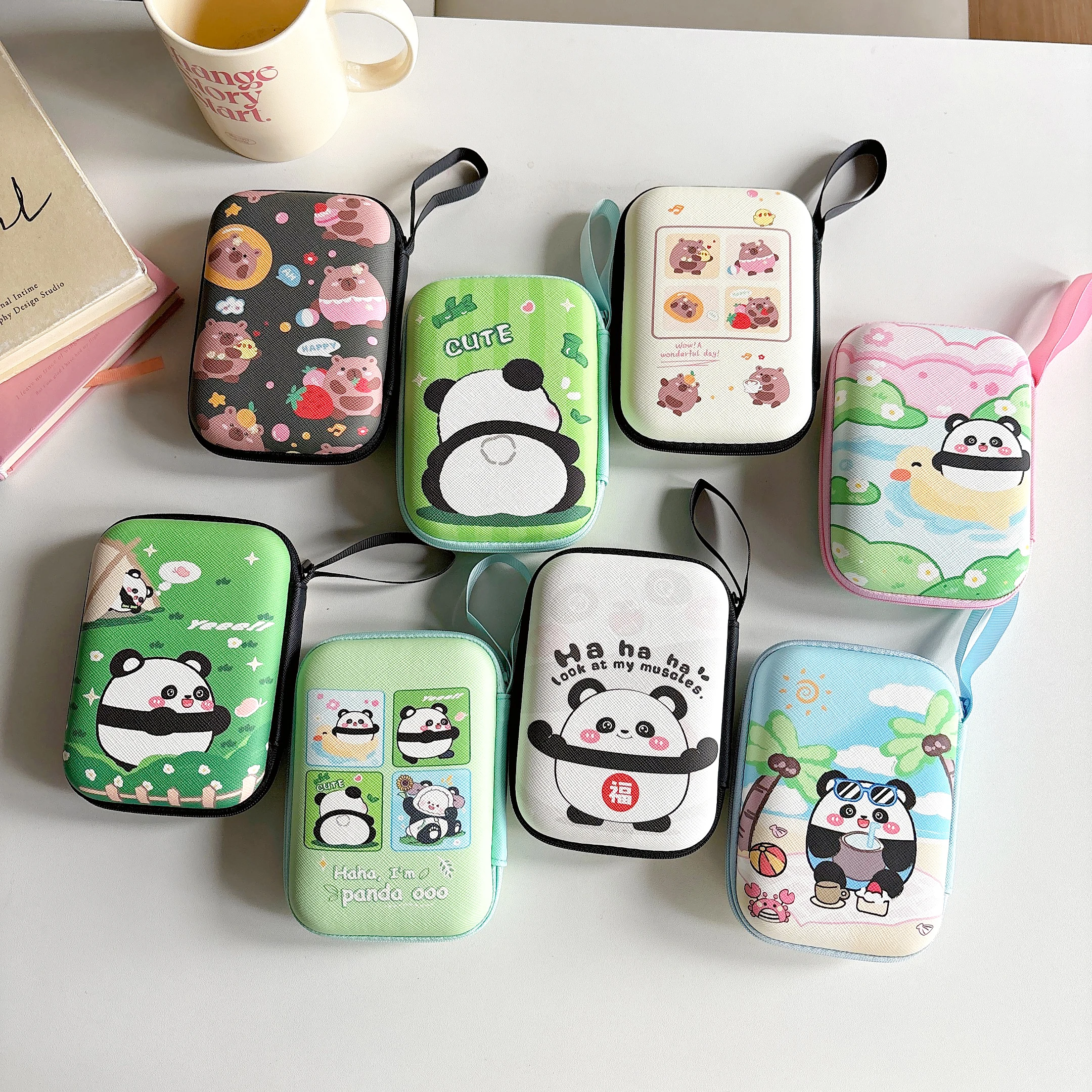 Lovely Cartoon Storage Bag Large Capacity Data Cable Charger earphone  Children Cartoon Carry Coin Purse   Storage Box