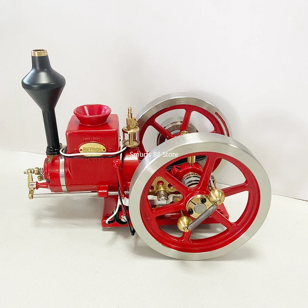 MUSA HM-01 Retro 7cc Four-Stroke Water-Cooled Engine - Horizontal Hit and Miss Toad Mechanism Model - Hobby Collectible Toy Gift