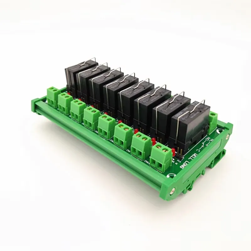 DIN Rail Mount 8 Channel SPDT 16A Power Relay Interface Module,G5RL-1-E 24VDC Relay.