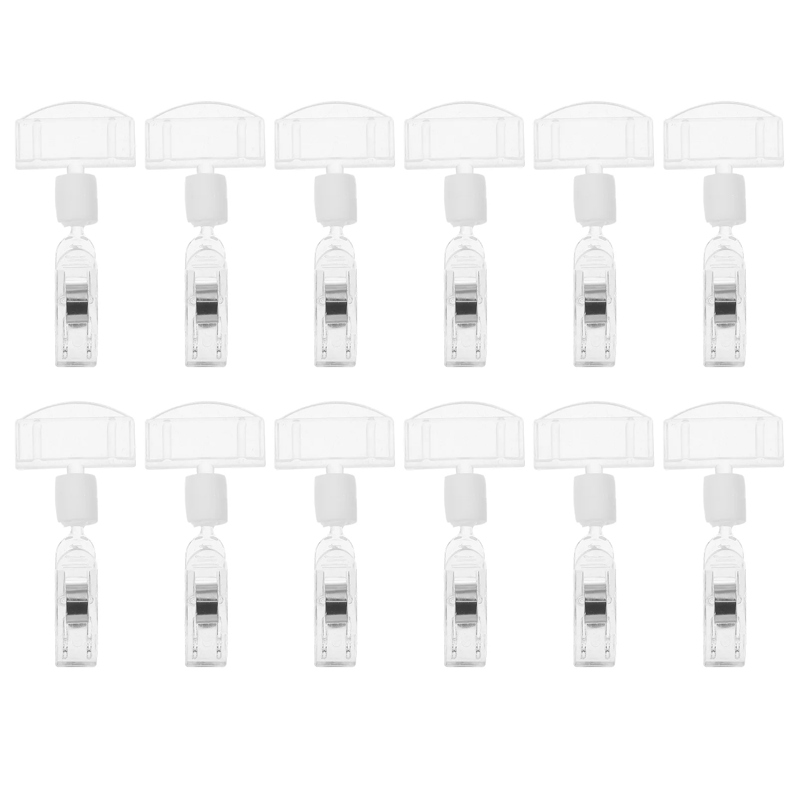 

Clear Sign Clips Merchandise Rotatable Stand Price Display Rack Price Label Clips Holders for Retail Baskets Transparent