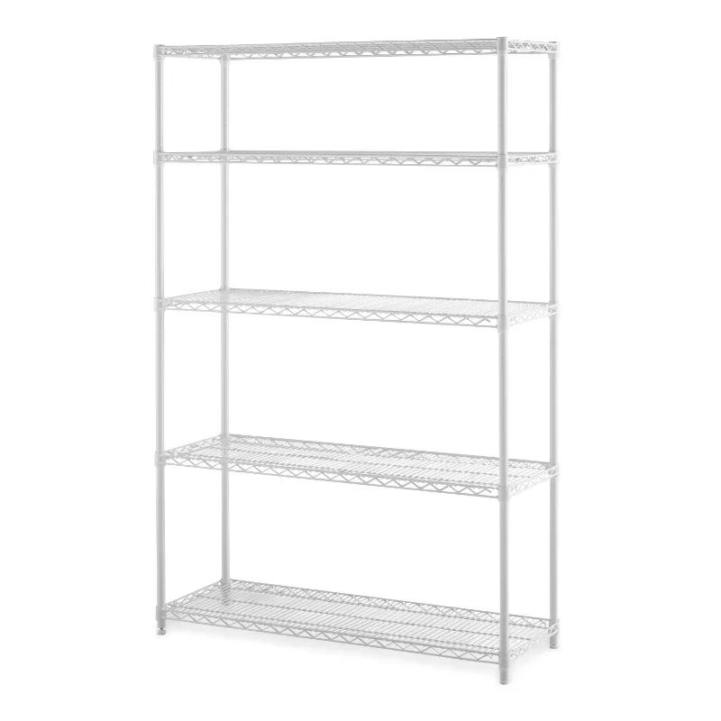 Tough Heavy Duty 5 Tier Wire Shelf, White, 3000 lb Capacity